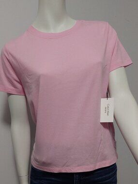 NWT Calvin Klein Pink Baby Tee / Teen T-Shirt - Fits 14/16 Women Size S